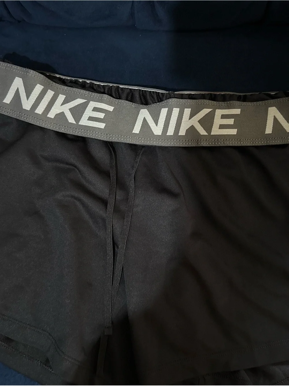 Nike Black Dri-FIT Athletic Shorts with White Logo